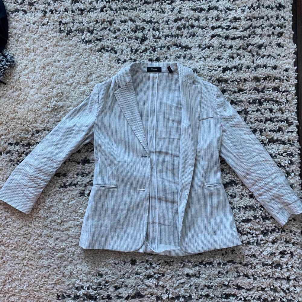 Theory blue & white blazer